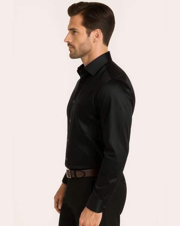 BLACK - Premium Kasturi Cotton Hybrid Shirt