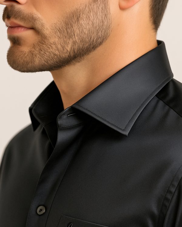 BLACK - Premium Kasturi Cotton Hybrid Shirt