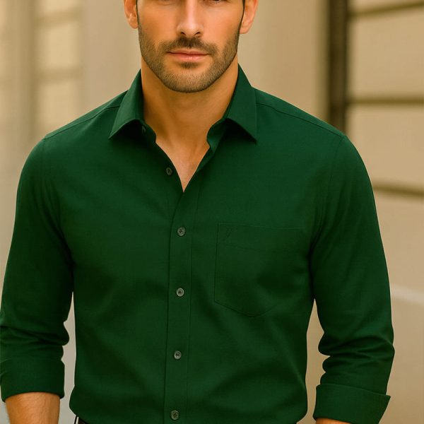 Jeanne Paquin Premium Satin-Weave Shirt – Bottle Green