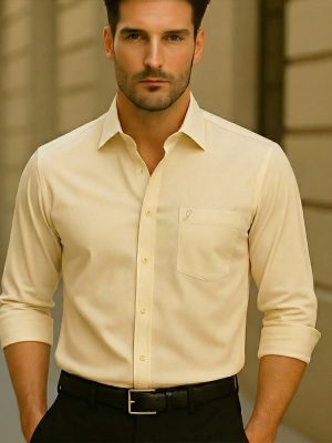 CREAM - Premium Kasturi Cotton Hybrid Shirt