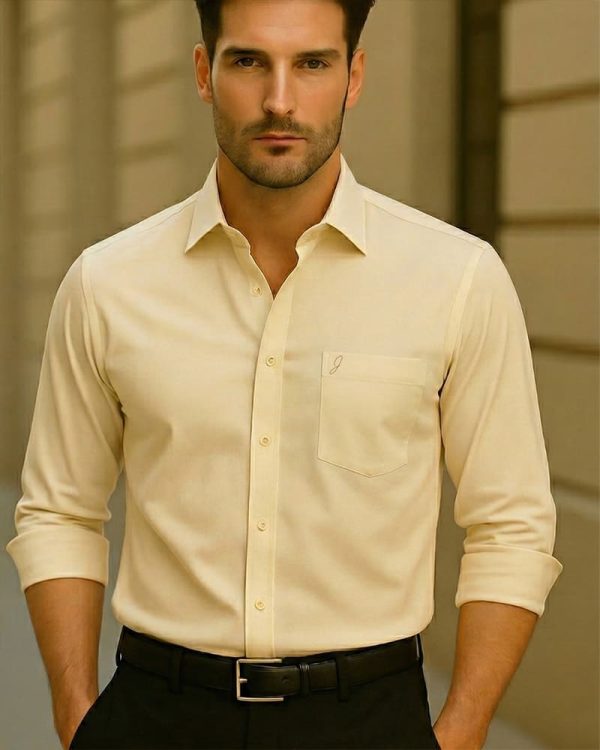 CREAM - Premium Kasturi Cotton Hybrid Shirt