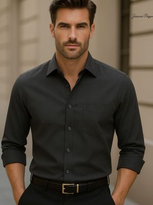 DARK GREY - Premium Kasturi Cotton Hybrid Shirt