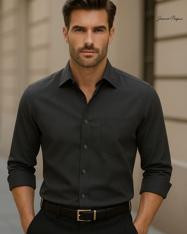 DARK GREY - Premium Kasturi Cotton Hybrid Shirt