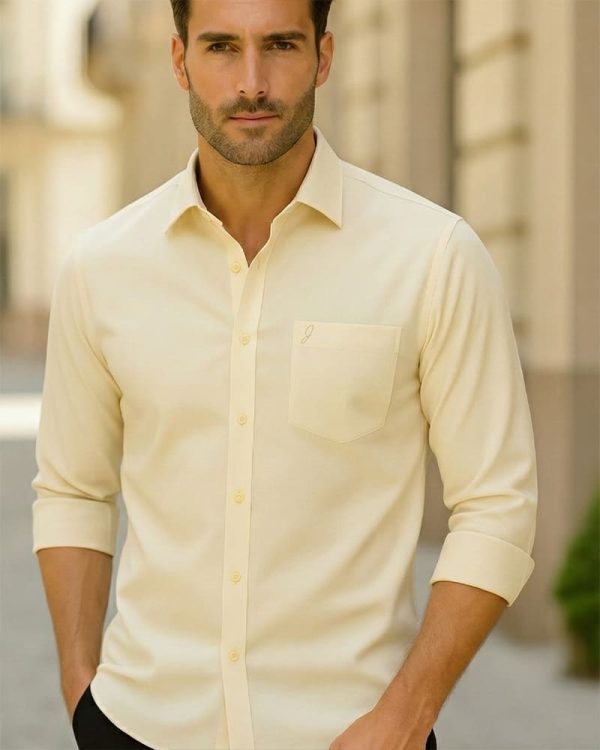 CREAM - Premium Kasturi Cotton Hybrid Shirt