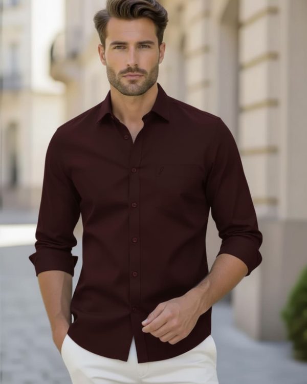 WINE - Premium Kasturi Cotton Hybrid Shirt