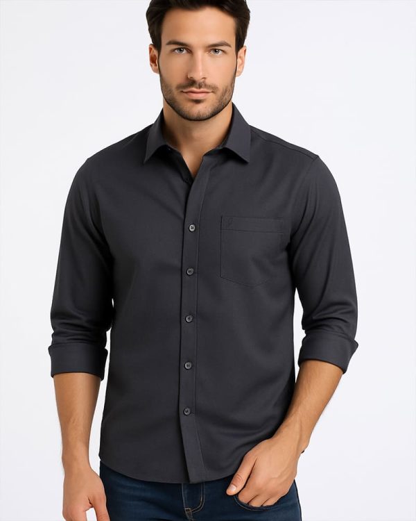 DARK GREY - Premium Kasturi Cotton Hybrid Shirt