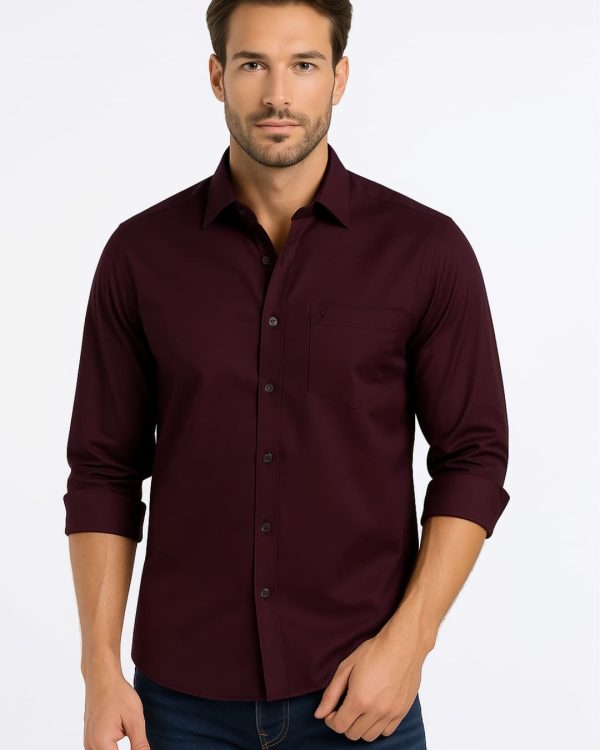 WINE - Premium Kasturi Cotton Hybrid Shirt