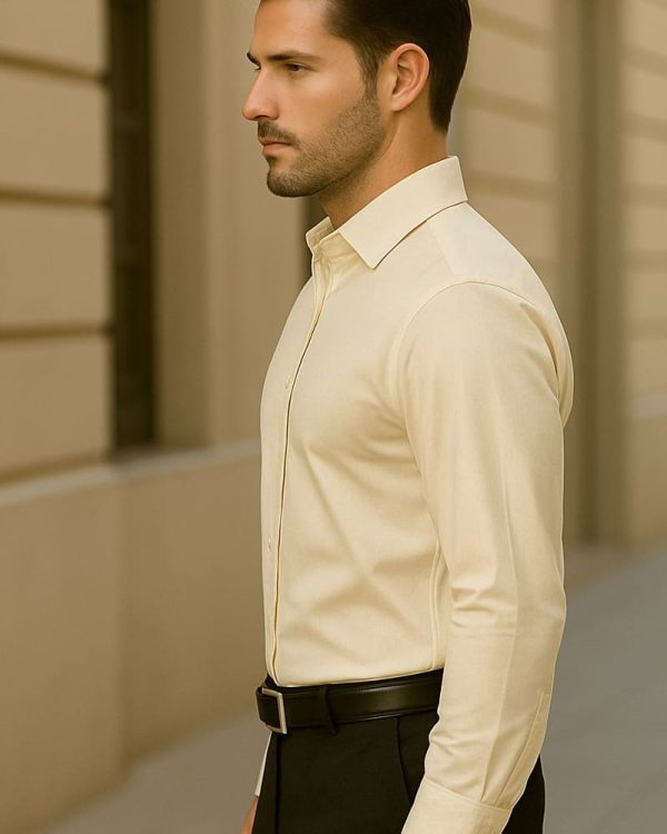 CREAM - Premium Kasturi Cotton Hybrid Shirt