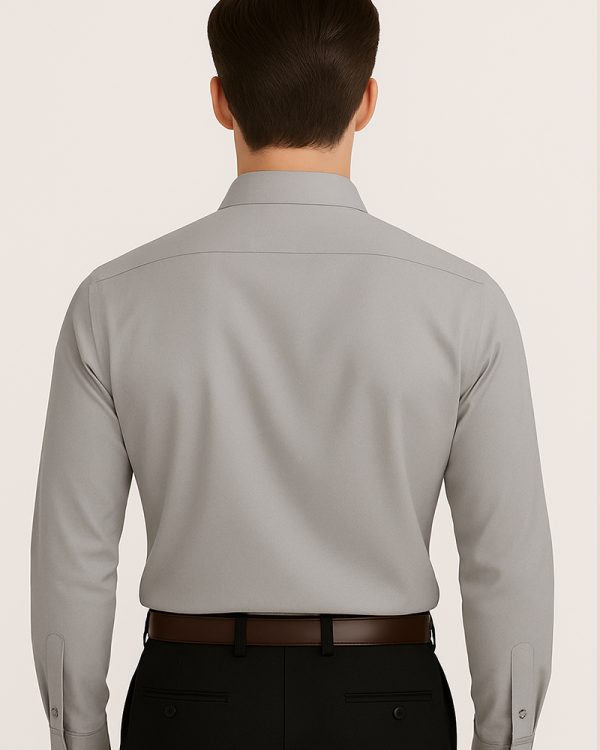 Jeanne Paquin Premium Satin-Weave Shirt-Light Grey