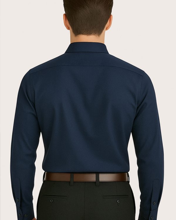 NAVY BLUE - Premium Kasturi Cotton Hybrid Shirt